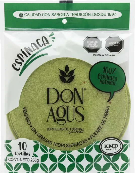 Tortillas Don Agus sabor Espinaca